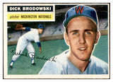 1956 Topps Baseball #157 Dick Brodowski Senators EX-MT Gray 535178