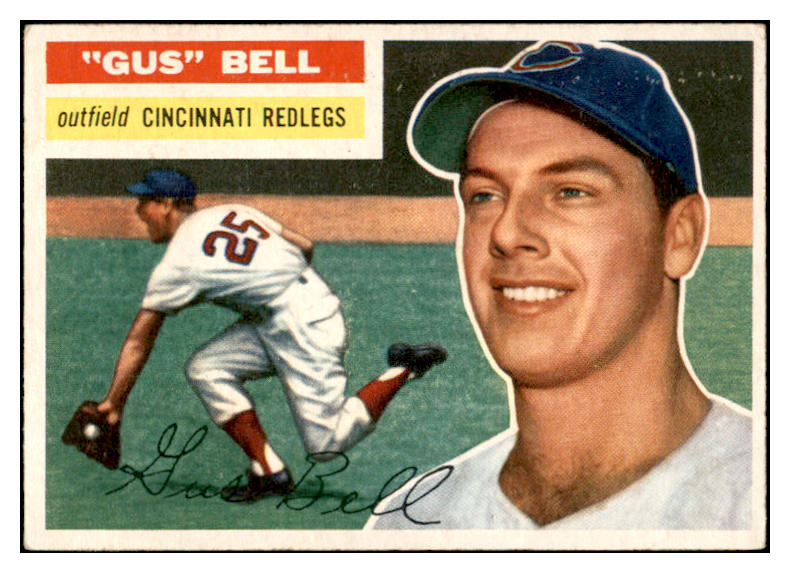 1956 Topps Baseball #162 Gus Bell Reds EX-MT Gray 535185