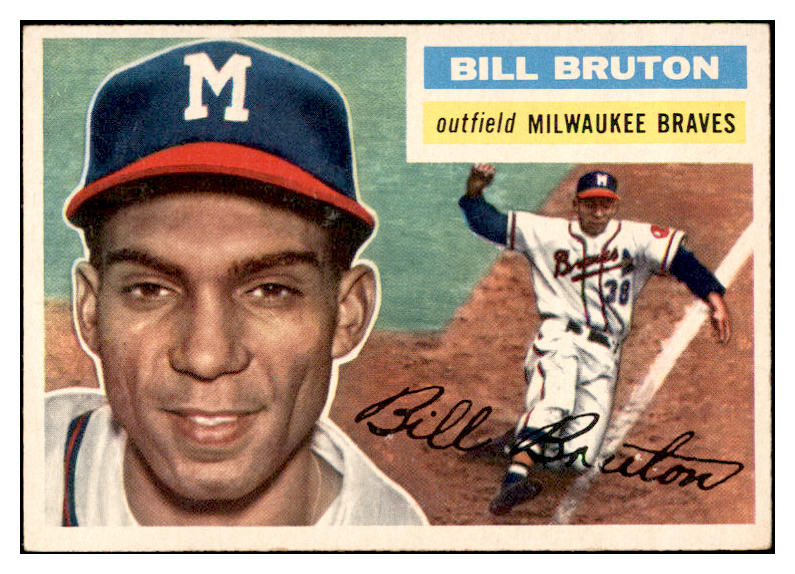 1956 Topps Baseball #185 Bill Bruton Braves EX-MT 535211