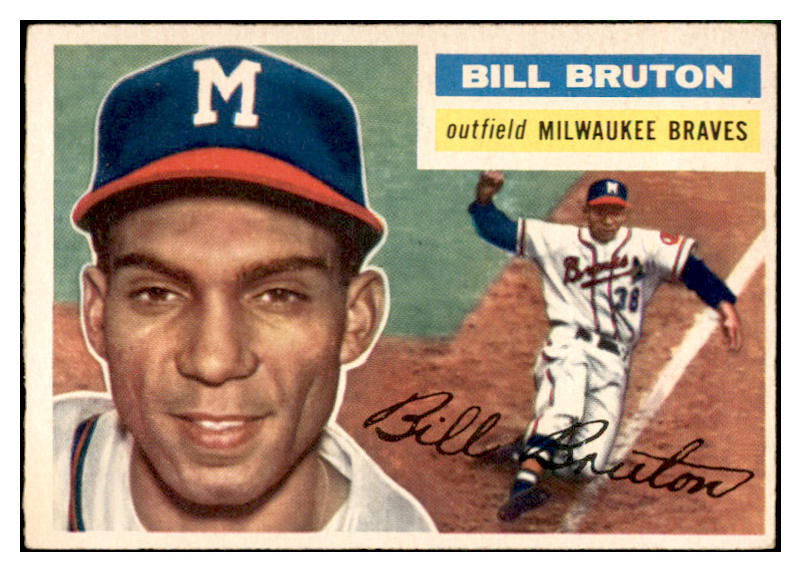 1956 Topps Baseball #185 Bill Bruton Braves EX-MT 535212