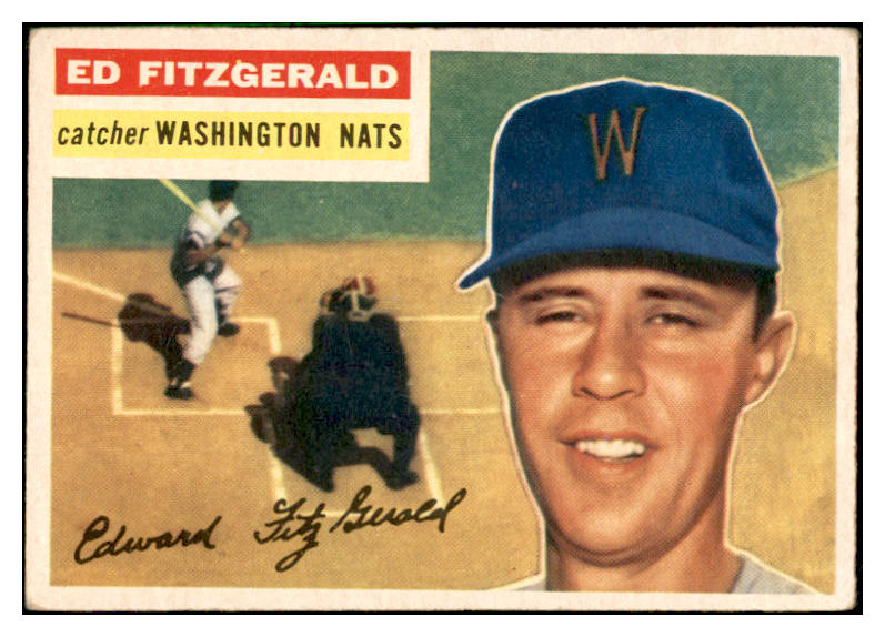 1956 Topps Baseball #198 Ed Fitzgerald Senators EX-MT 535224