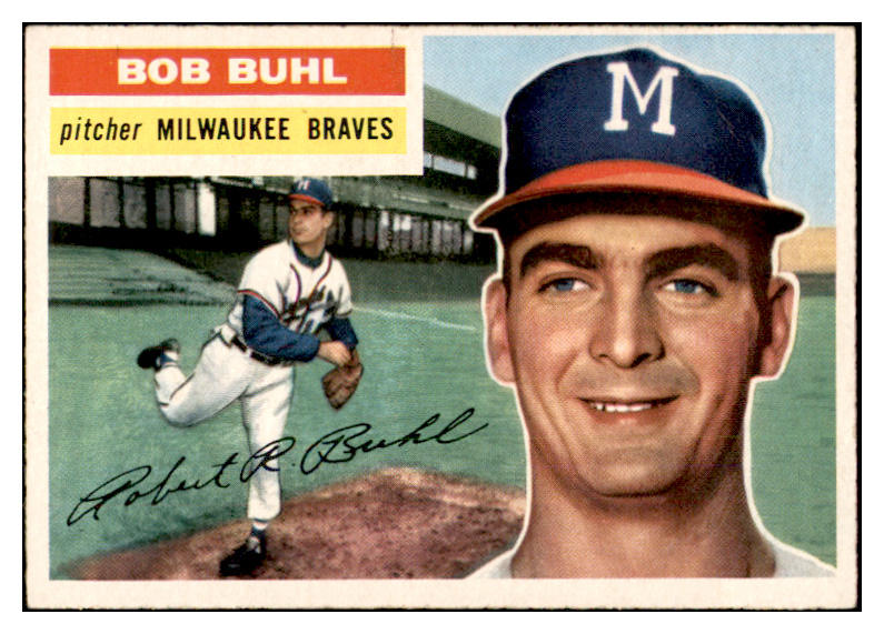 1956 Topps Baseball #244 Bob Buhl Braves EX-MT 535272