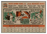1956 Topps Baseball #278 Chet Nichols Braves EX-MT 535310