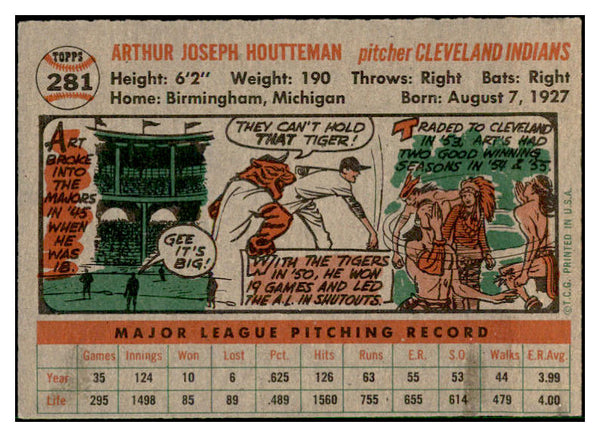 1956 Topps Baseball #281 Art Houtteman Indians EX-MT 535314