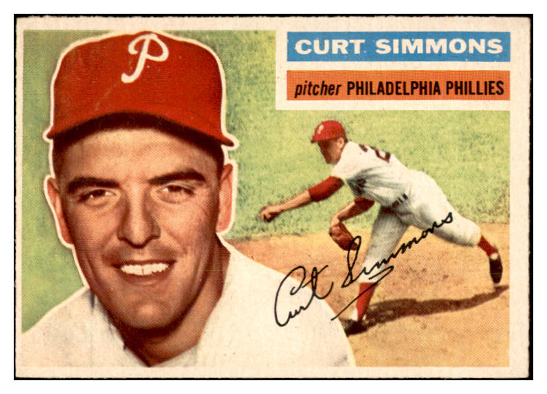 1956 Topps Baseball #290 Curt Simmons Phillies EX-MT 535327