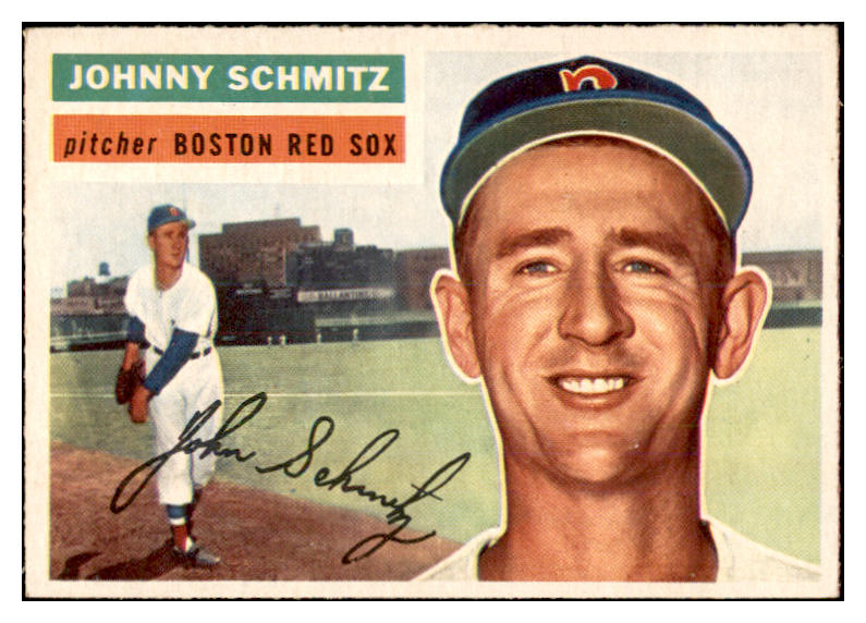 1956 Topps Baseball #298 Johnny Schmitz Red Sox EX-MT 535339