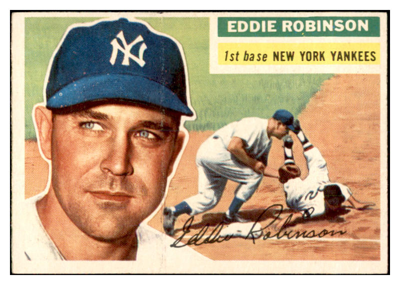 1956 Topps Baseball #302 Eddie Robinson Yankees EX-MT 535343