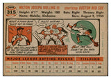 1956 Topps Baseball #315 Milt Bolling Red Sox EX-MT 535359