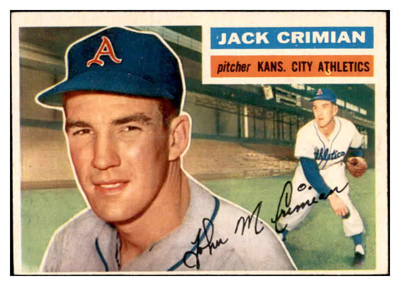1956 Topps Baseball #319 Jack Crimian A's EX-MT 535364