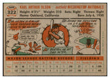1956 Topps Baseball #322 Karl Olson Senators EX-MT 535365