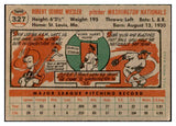 1956 Topps Baseball #327 Bob Wiesler Senators EX-MT 535374