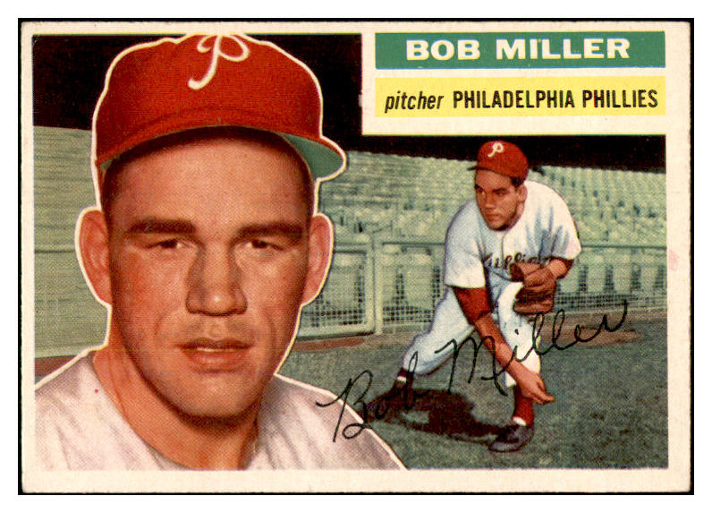 1956 Topps Baseball #334 Bob Miller Phillies EX-MT 535385
