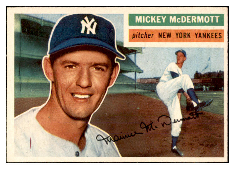 1956 Topps Baseball #340 Mickey McDermott Yankees EX-MT 535395