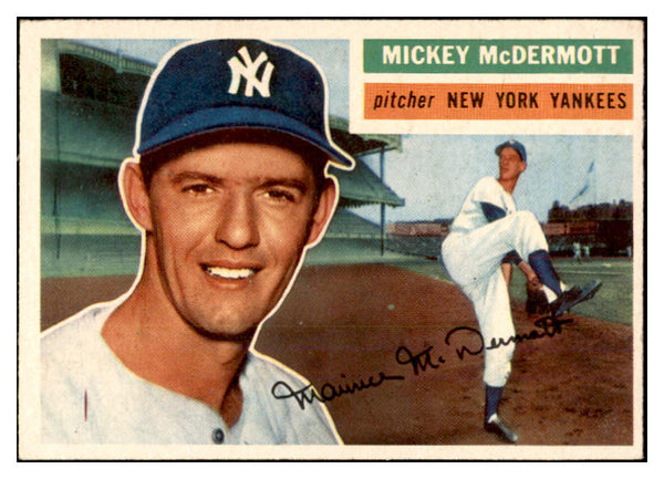 1956 Topps Baseball #340 Mickey McDermott Yankees EX-MT 535395