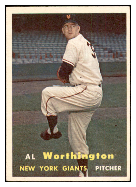 1957 Topps Baseball #039 Al Worthington Giants EX-MT 535404