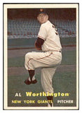 1957 Topps Baseball #039 Al Worthington Giants EX-MT 535404