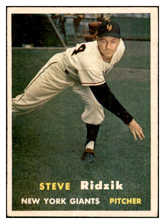 1957 Topps Baseball #123 Steve Ridzik Giants EX-MT 535438