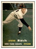 1957 Topps Baseball #123 Steve Ridzik Giants EX-MT 535438