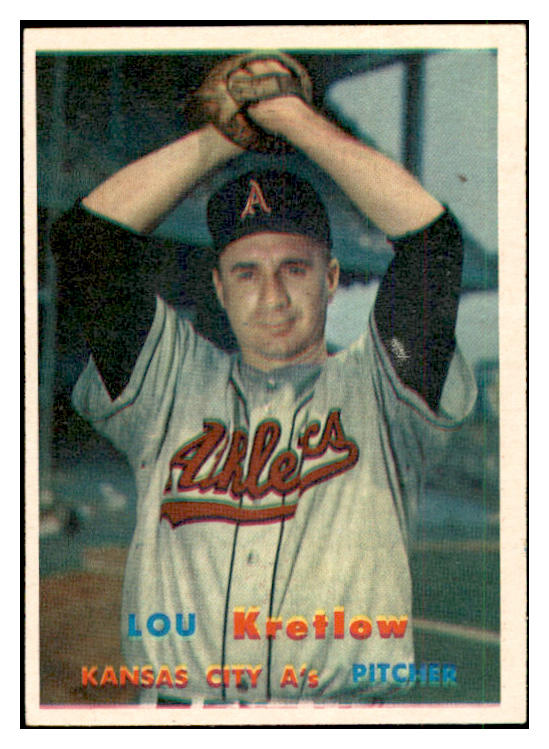 1957 Topps Baseball #139 Lou Kretlow A's EX-MT 535442