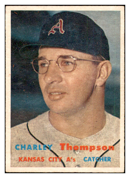 1957 Topps Baseball #142 Charley Thompson A's EX-MT 535444