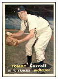 1957 Topps Baseball #164 Tommy Carroll Yankees EX-MT 535458