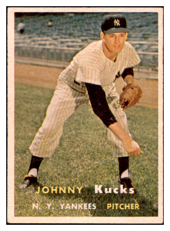 1957 Topps Baseball #185 Johnny Kucks Yankees EX-MT 535465