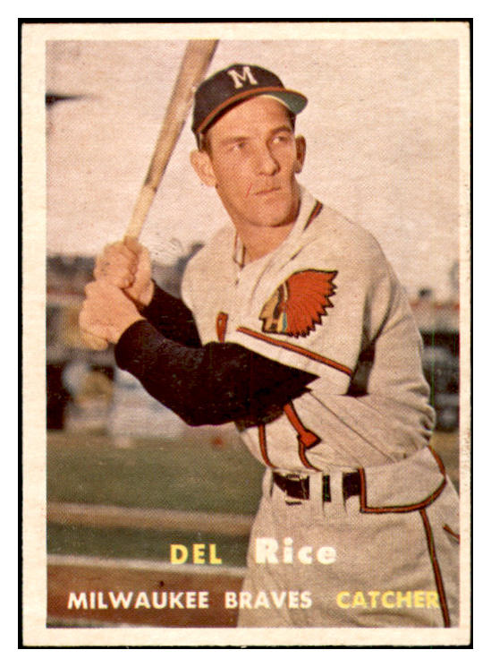 1957 Topps Baseball #193 Del Rice Braves EX-MT 535470