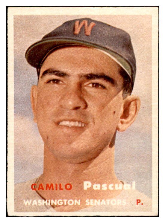 1957 Topps Baseball #211 Camilo Pascual Senators EX-MT 535477