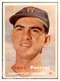 1957 Topps Baseball #211 Camilo Pascual Senators EX-MT 535477