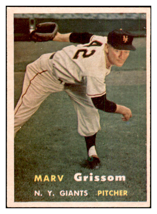 1957 Topps Baseball #216 Marv Grissom Giants EX-MT 535479