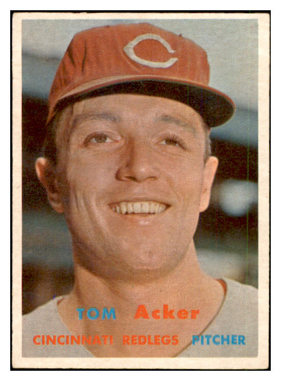 1957 Topps Baseball #219 Tom Acker Reds EX-MT 535481
