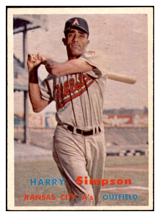 1957 Topps Baseball #225 Harry Simpson A's EX-MT 535485