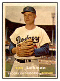 1957 Topps Baseball #366 Ken Lehman Dodgers EX-MT 535511