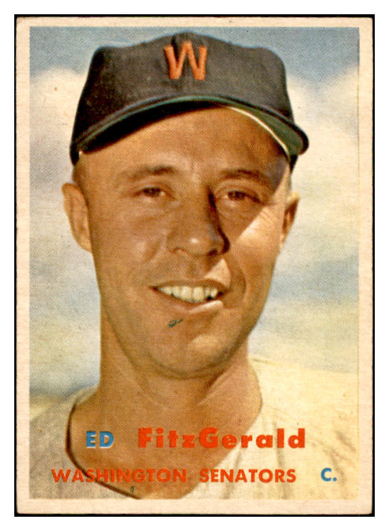 1957 Topps Baseball #367 Ed Fitzgerald Senators EX-MT 535512