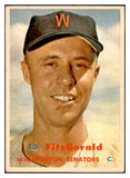 1957 Topps Baseball #367 Ed Fitzgerald Senators EX-MT 535512