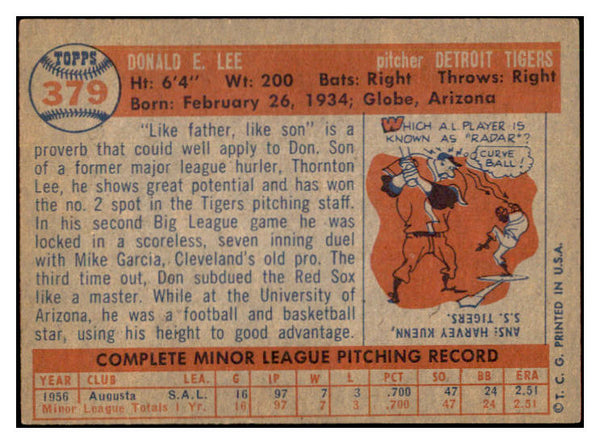1957 Topps Baseball #379 Don Lee Tigers EX-MT 535519