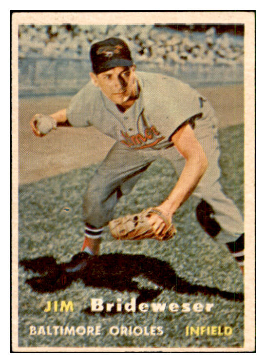1957 Topps Baseball #382 Jim Brideweser Orioles EX-MT 535520