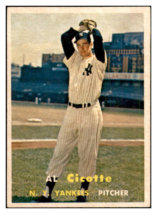 1957 Topps Baseball #398 Al Cicotte Yankees EX-MT 535530