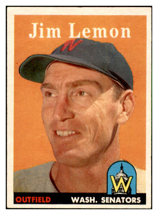 1958 Topps Baseball #015 Jim Lemon Senators EX-MT 535547
