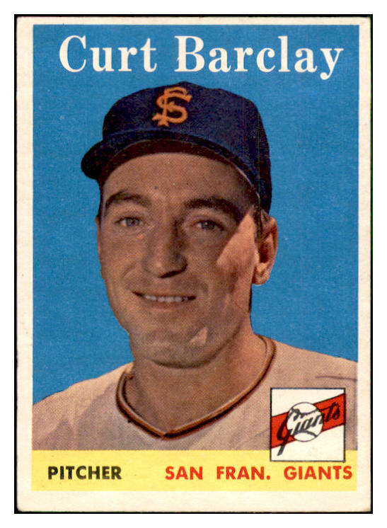1958 Topps Baseball #021 Curt Barclay Giants EX-MT 535551