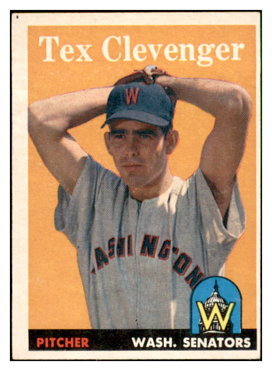 1958 Topps Baseball #031 Tex Clevenger Senators EX-MT 535561