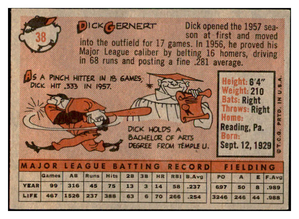 1958 Topps Baseball #038 Dick Gernert Red Sox EX-MT 535572
