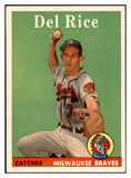 1958 Topps Baseball #051 Del Rice Braves EX-MT 535581