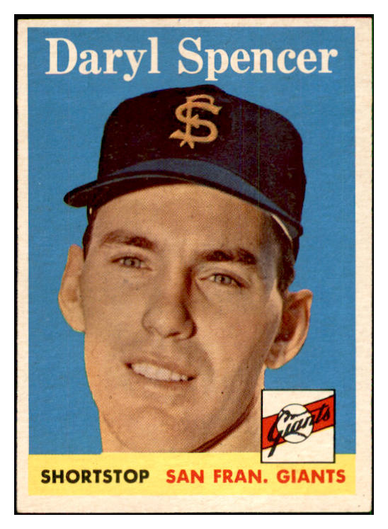 1958 Topps Baseball #068 Daryl Spencer Giants EX-MT 535607