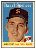 1958 Topps Baseball #068 Daryl Spencer Giants EX-MT 535607
