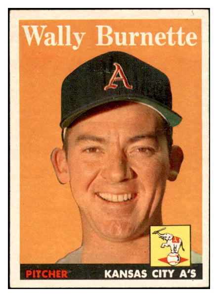 1958 Topps Baseball #069 Wally Burnette A's EX-MT 535609