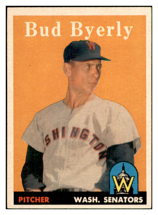 1958 Topps Baseball #072 Bud Byerly Senators EX-MT 535610