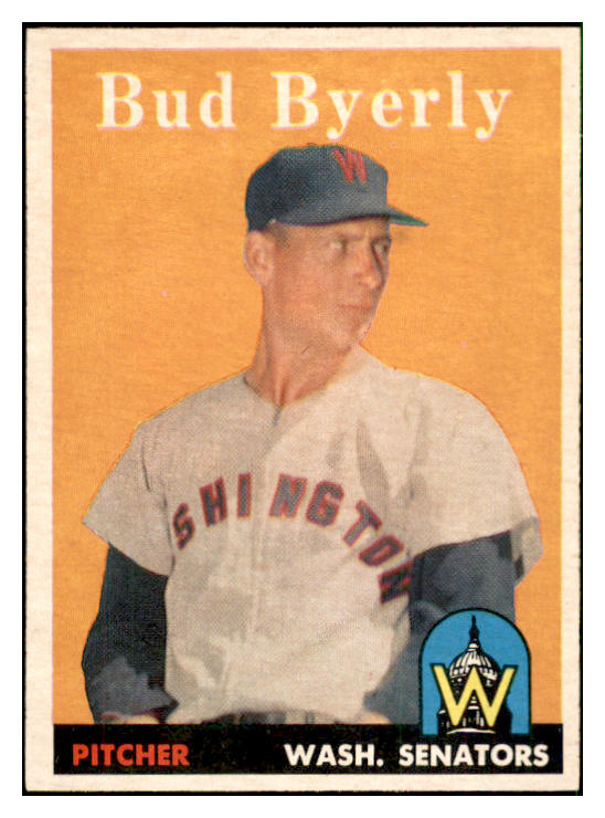 1958 Topps Baseball #072 Bud Byerly Senators EX-MT 535611