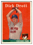 1958 Topps Baseball #080 Dick Drott Cubs EX-MT 535618