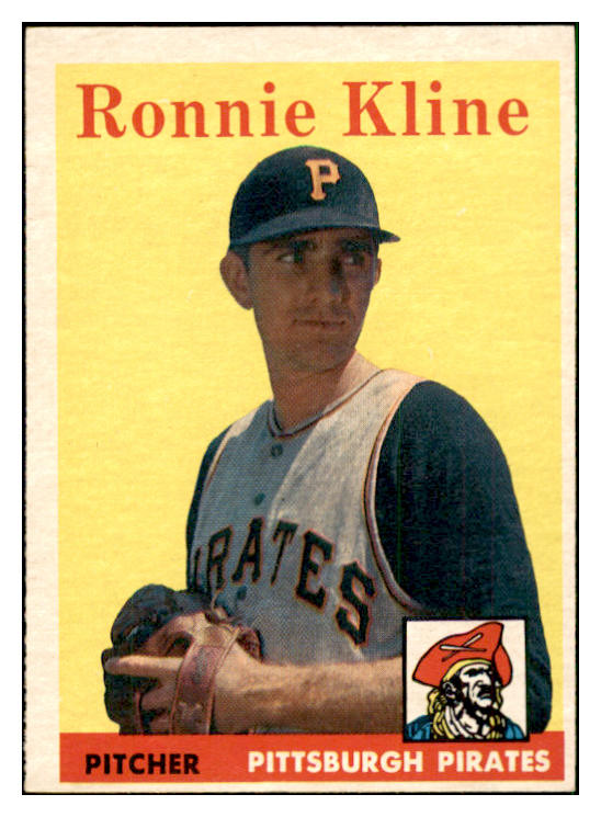 1958 Topps Baseball #082 Ronnie Kline Pirates EX-MT 535622
